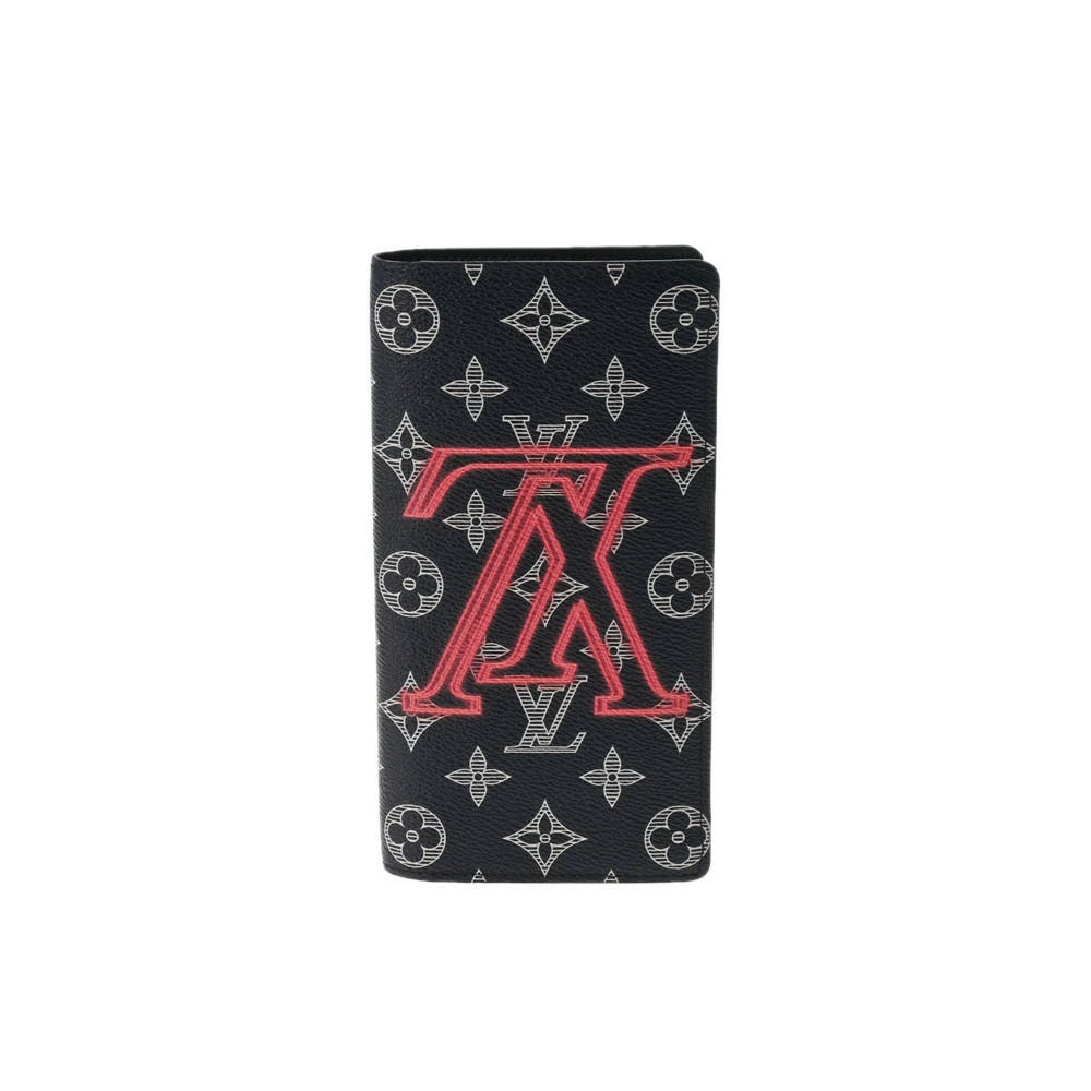 LOUIS VUITTON Upside Down Portefeuille Brazza Navy Blue Monogram Ink Canvas